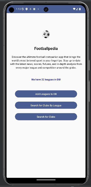 Football Database App